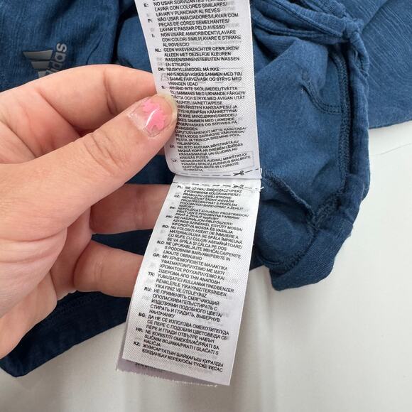 Adidas Hooodie Womens Small Blue Rush Crew Essentials Slub Hoodie - Picture 6 of 10